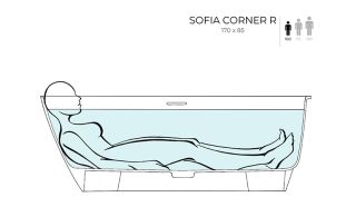 Ванна из искусственного камня Salini Sofia Corner R S-Sense 102514GRF 170x85см RAL полностью